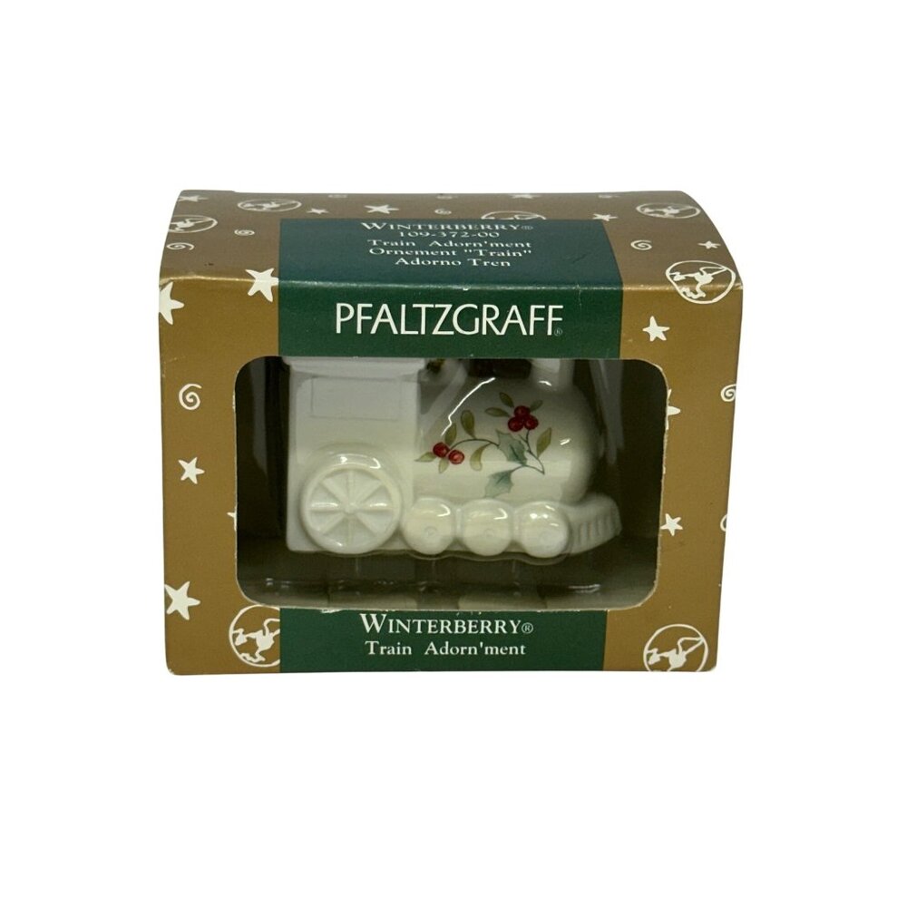 VTG 1999‎ Pfaltzgraff Winterberry Train Ornament NIB Christmas Holiday Decor